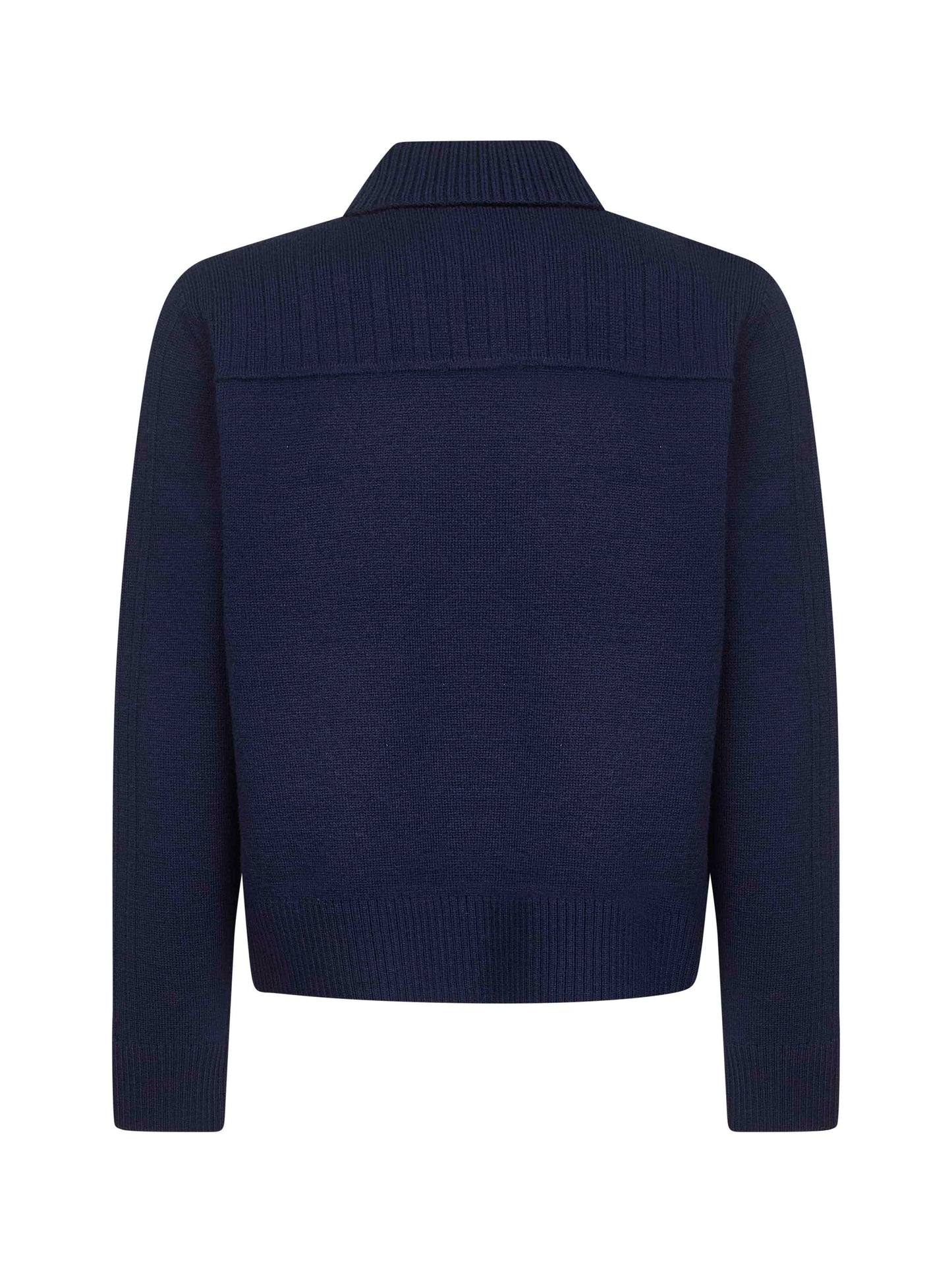 Blue wool knit cardigan