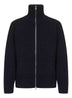 Black wool knit zip-up cardigan