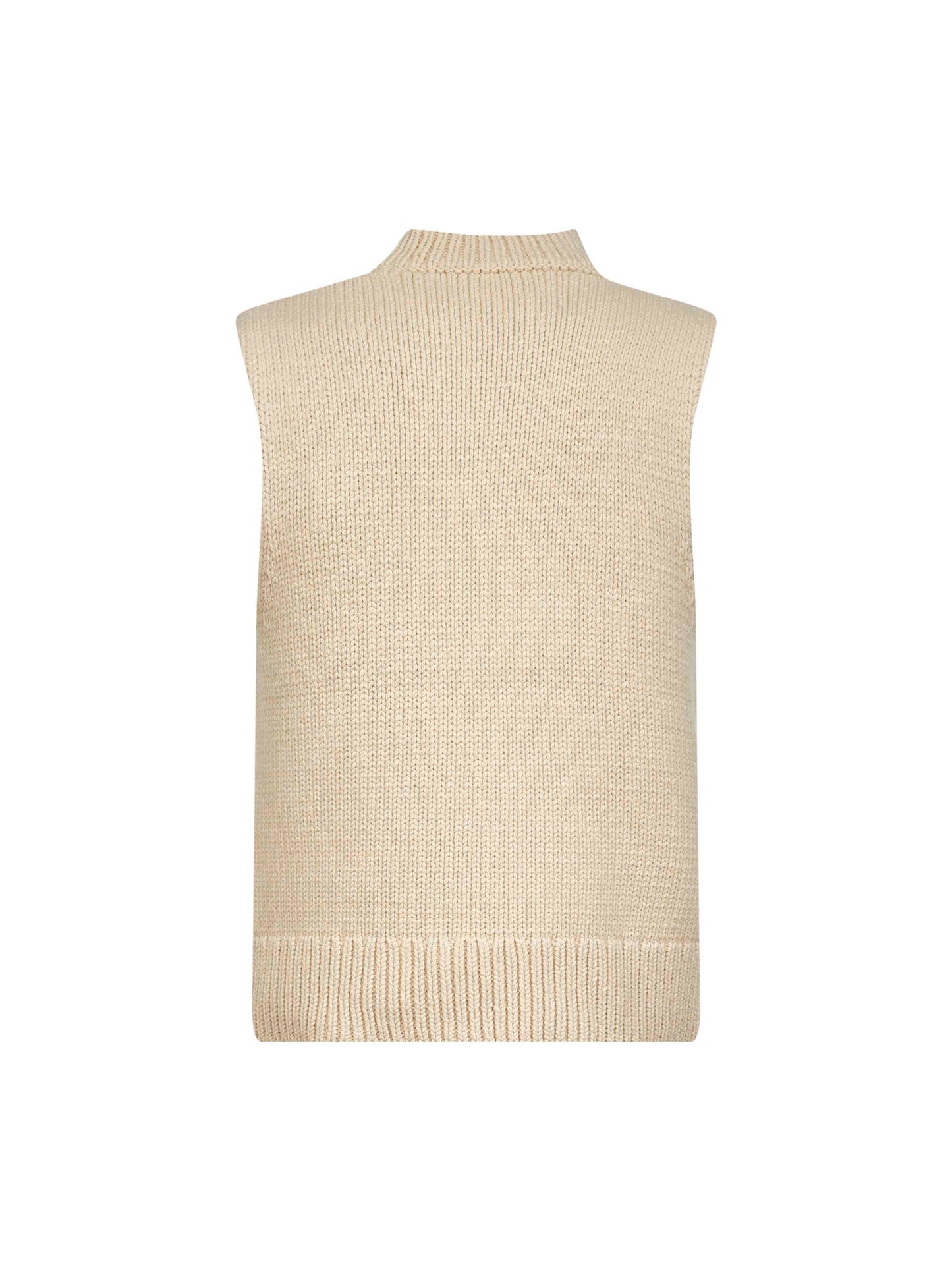 Ecru wool and cashmere knit vest