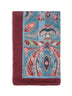 Light blue wool and cashmere blend printed scarf