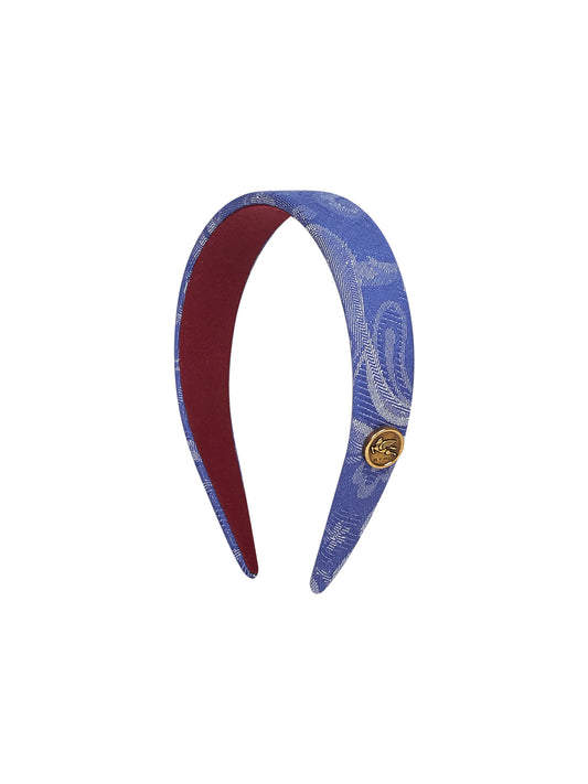 Light blue jacquard denim headband