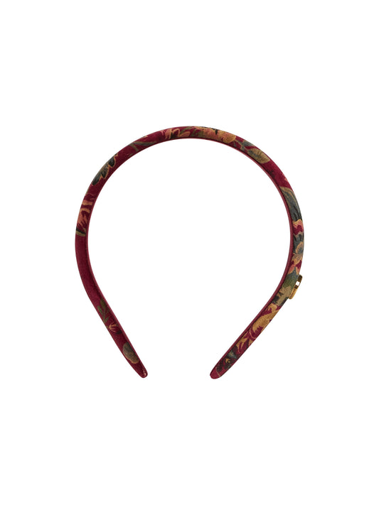 Burgundy jacquard canvas headband