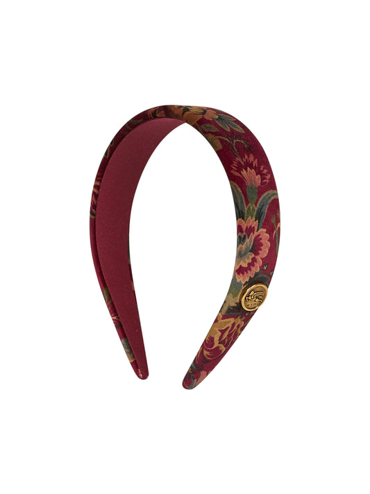 Burgundy jacquard canvas headband