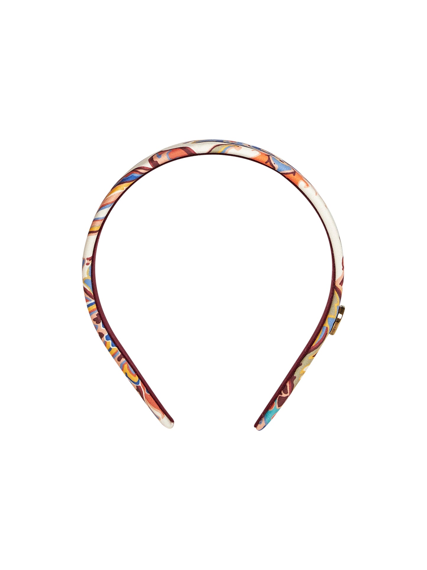 White floral jacquard satin headband