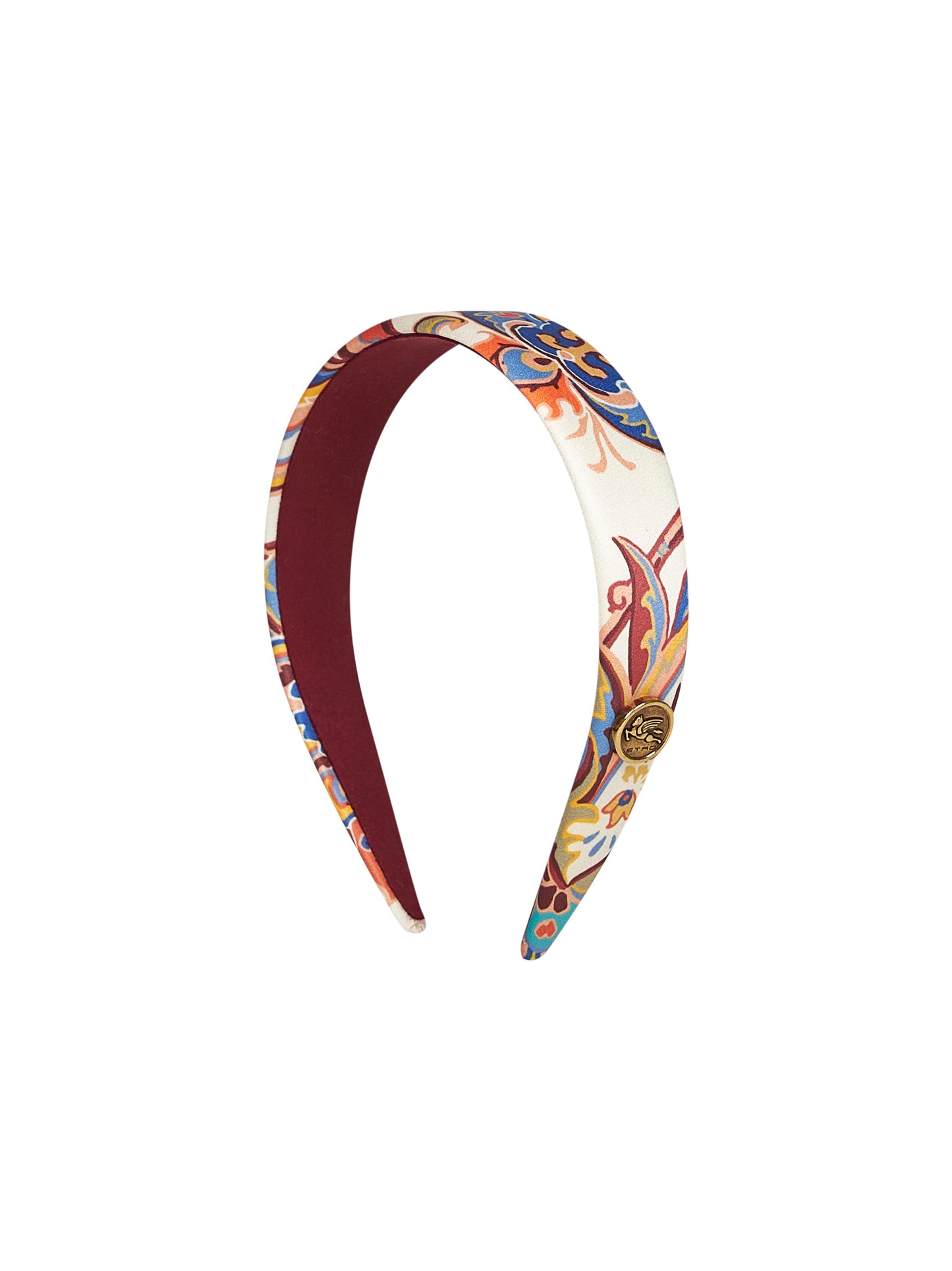 White floral jacquard satin headband