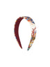 White floral jacquard satin headband
