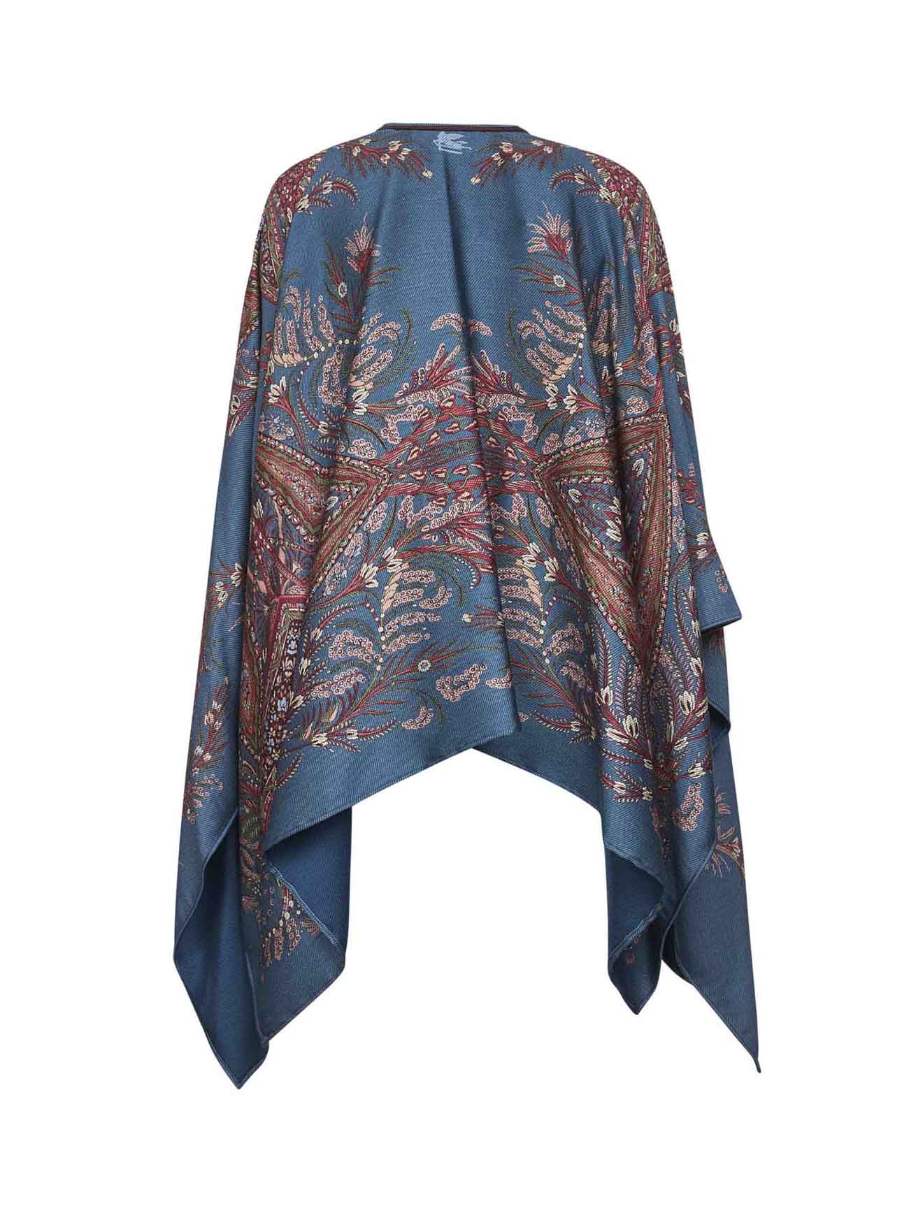 Light blue floral Paisley pattern diagonal twill cape