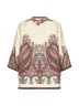 Beige floral Paisley bouclé short kesa