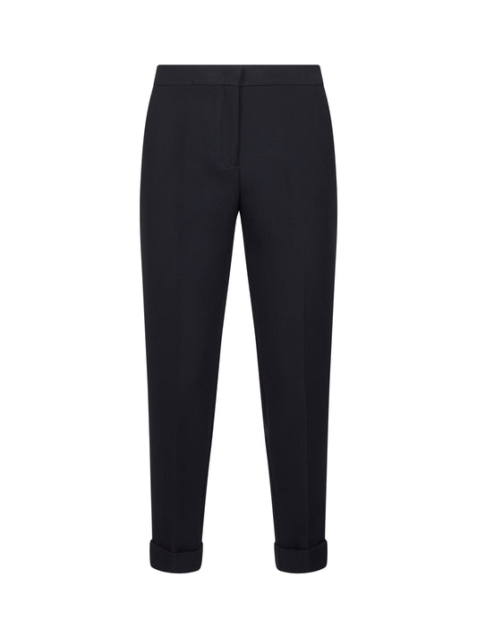 Blue Milano stitch cigarette trousers