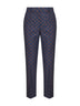 Pantaloni a sigaretta in misto lana jacquard blu