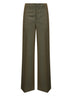 Pantaloni palazzo in misto lana verde