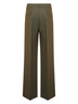 Pantaloni palazzo in misto lana verde
