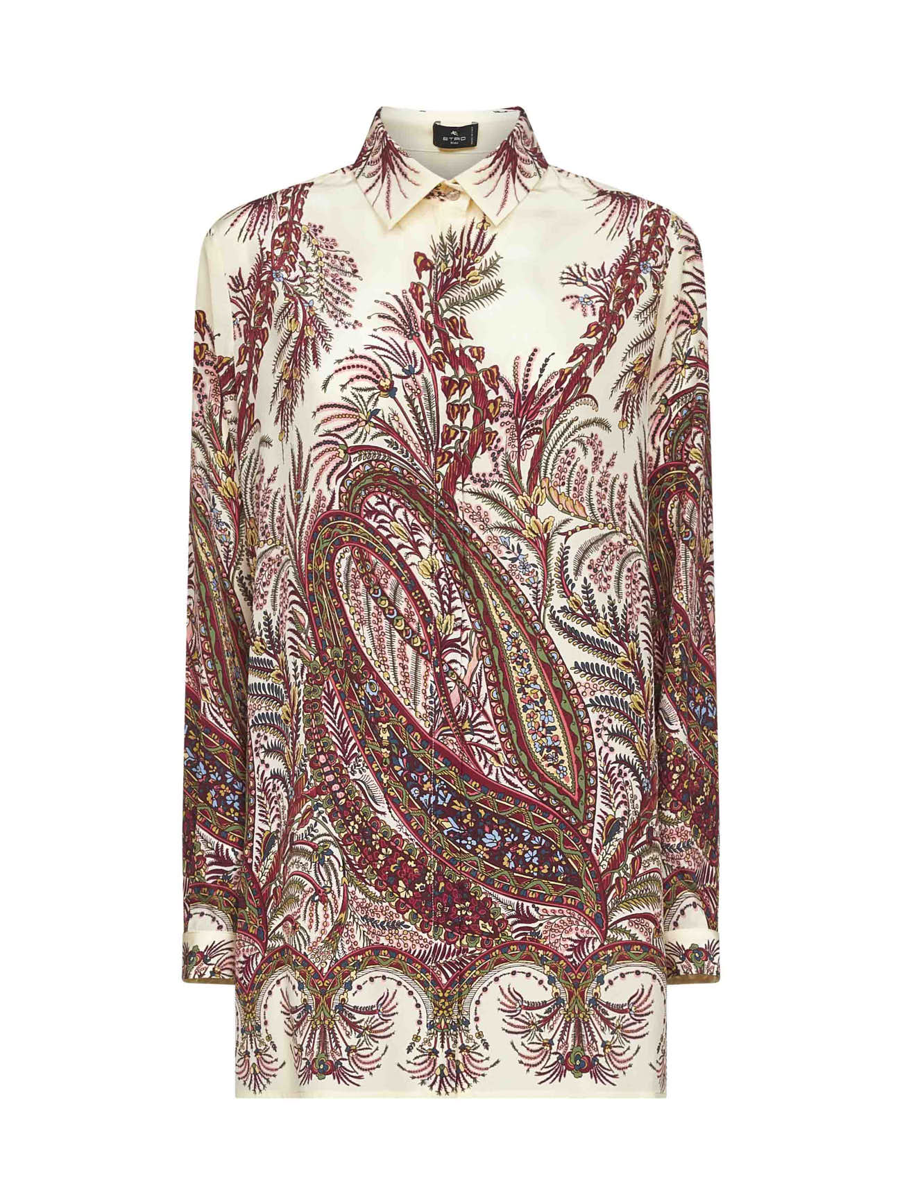 Paisley print crepe de Chine silk shirt