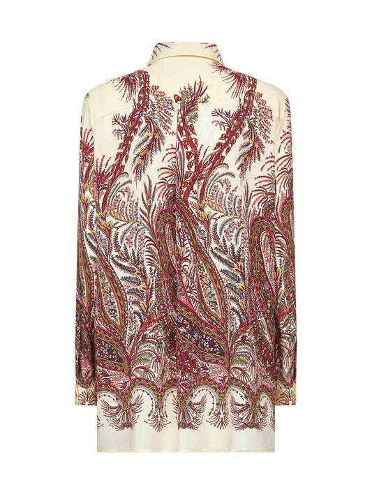 Paisley print crepe de Chine silk shirt