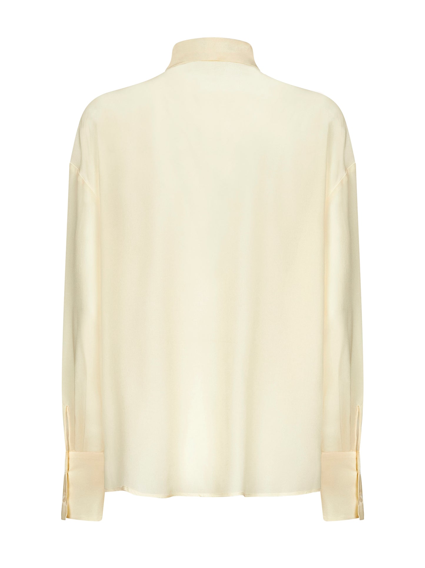 Beige floral print silk crêpe de Chine blouse