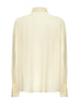 Beige floral print silk crêpe de Chine blouse