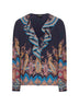 Blue Paisley print silk crêpe de Chine shirt