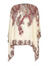 Top poncho in seta crêpe de Chine stampa Paisley