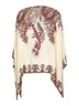 Top poncho in seta crêpe de Chine stampa Paisley