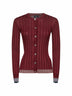 Burgundy flat ribbed knit cardigan
