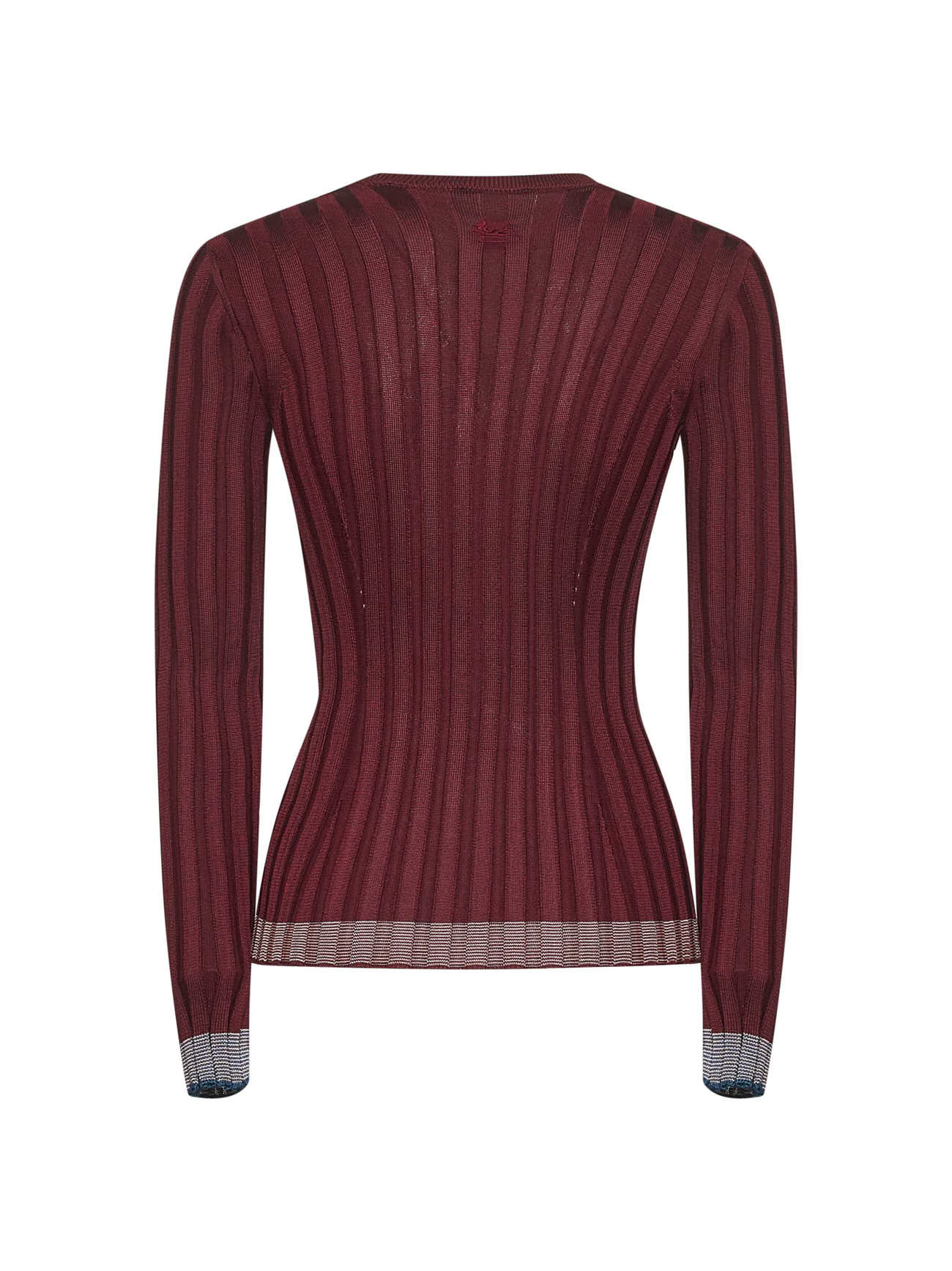 Burgundy flat ribbed knit cardigan