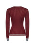 Burgundy flat ribbed knit cardigan