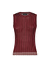 Burgundy flat ribbed knit top