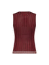 Burgundy flat ribbed knit top