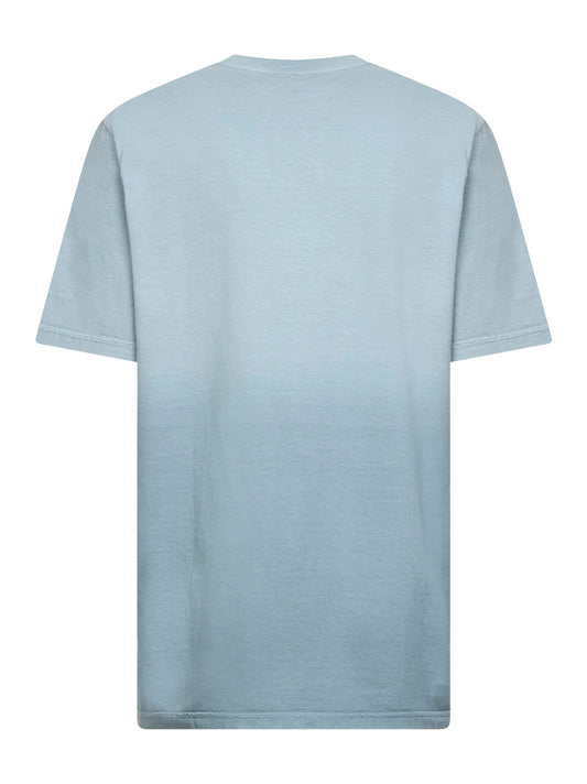 T-shirt stampata in cotone ottanio