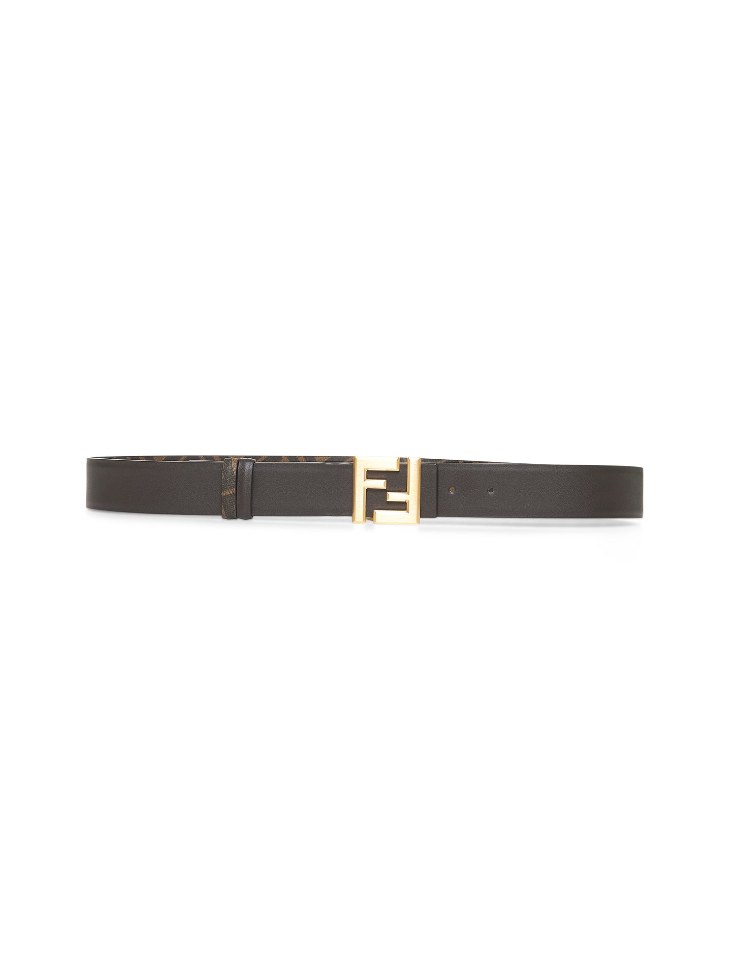 Cintura reversibile Squared FF marrone