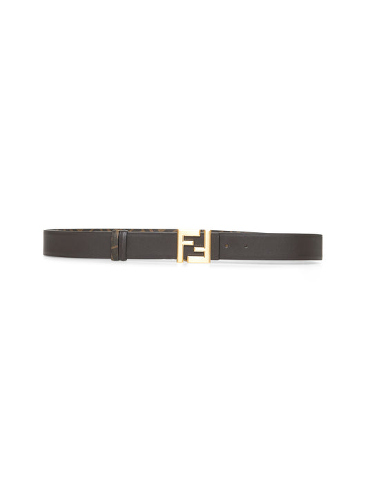Cintura reversibile Squared FF marrone
