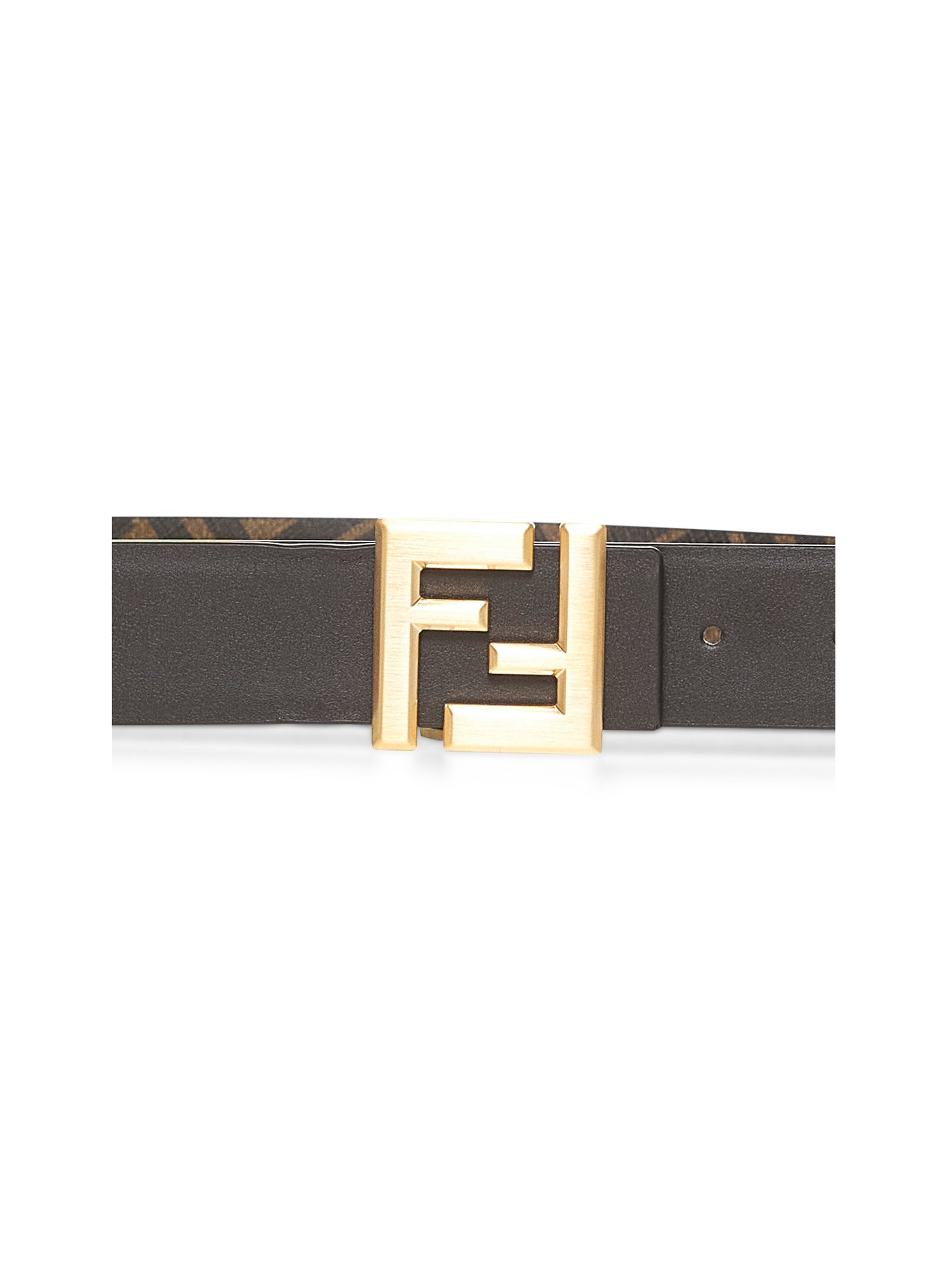 Cintura reversibile Squared FF marrone