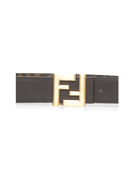 Cintura reversibile Squared FF marrone