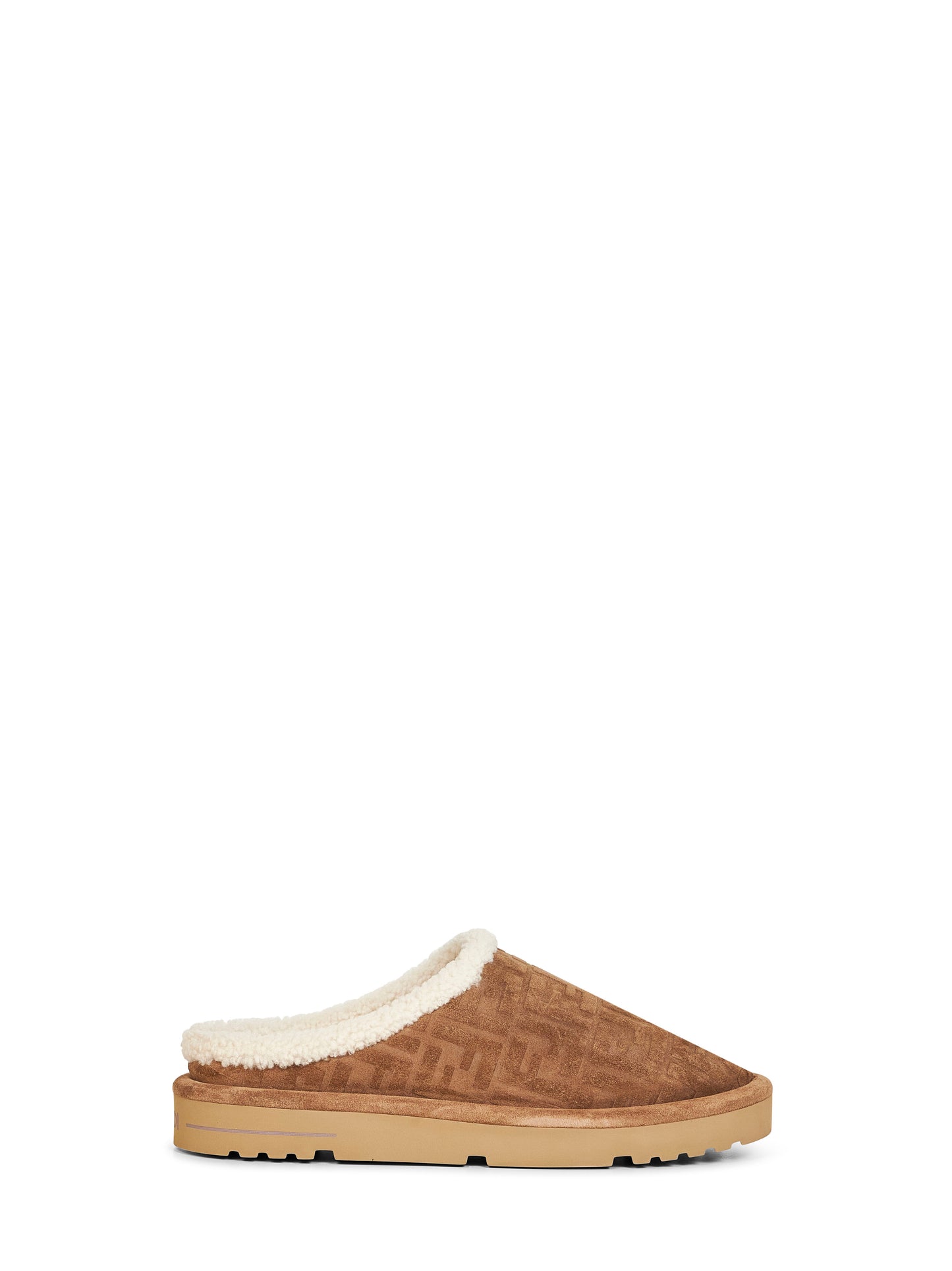 Sabot in suede FF marrone