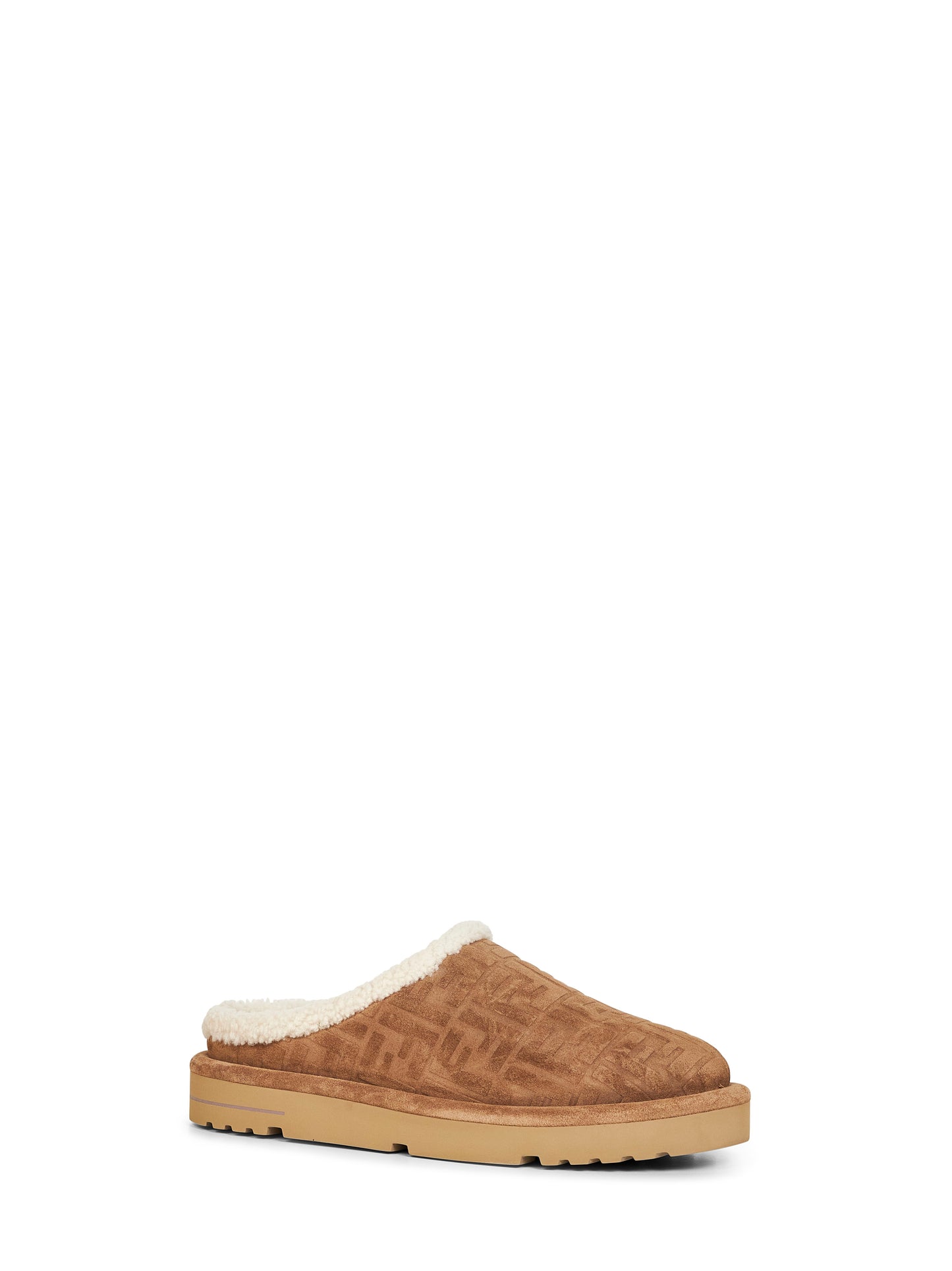 Sabot in suede FF marrone