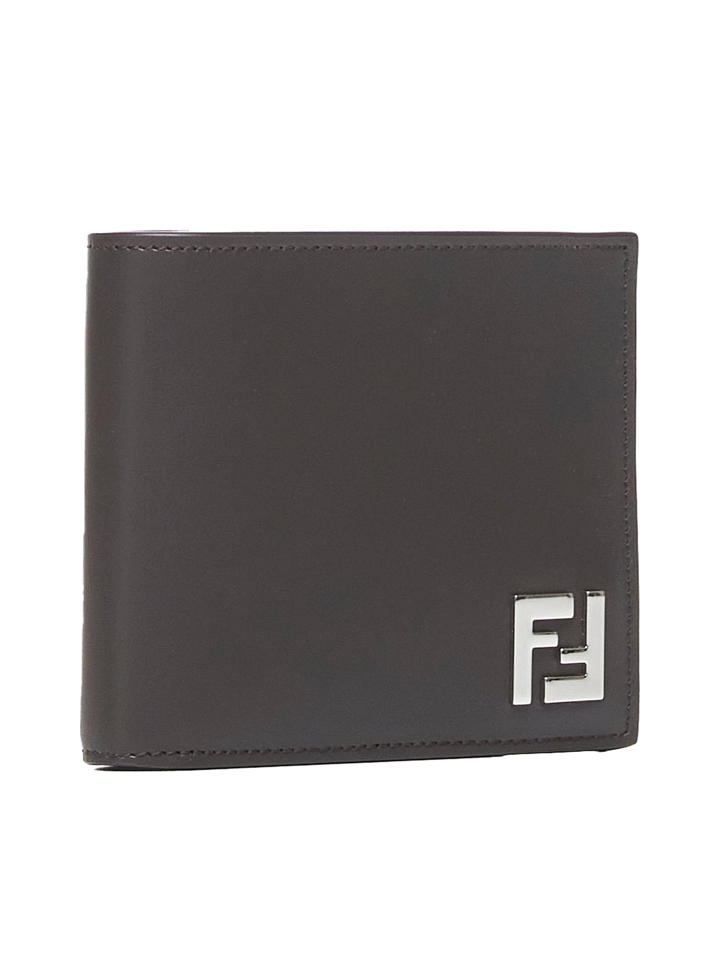 Portafoglio in pelle con placca-logo