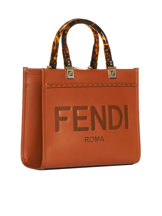 Fendi Sunshine Small Bag in Brown Calfskin Leather