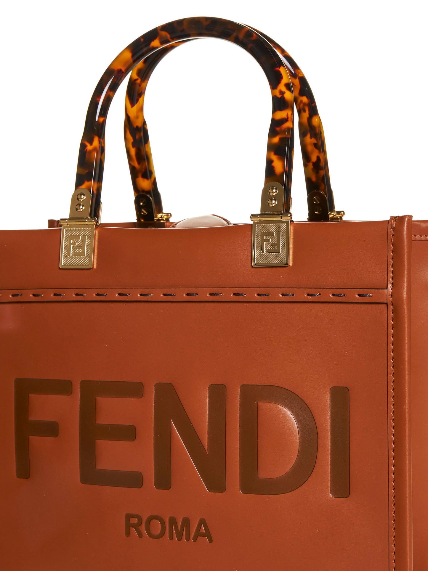 Fendi Sunshine Small Bag in Brown Calfskin Leather