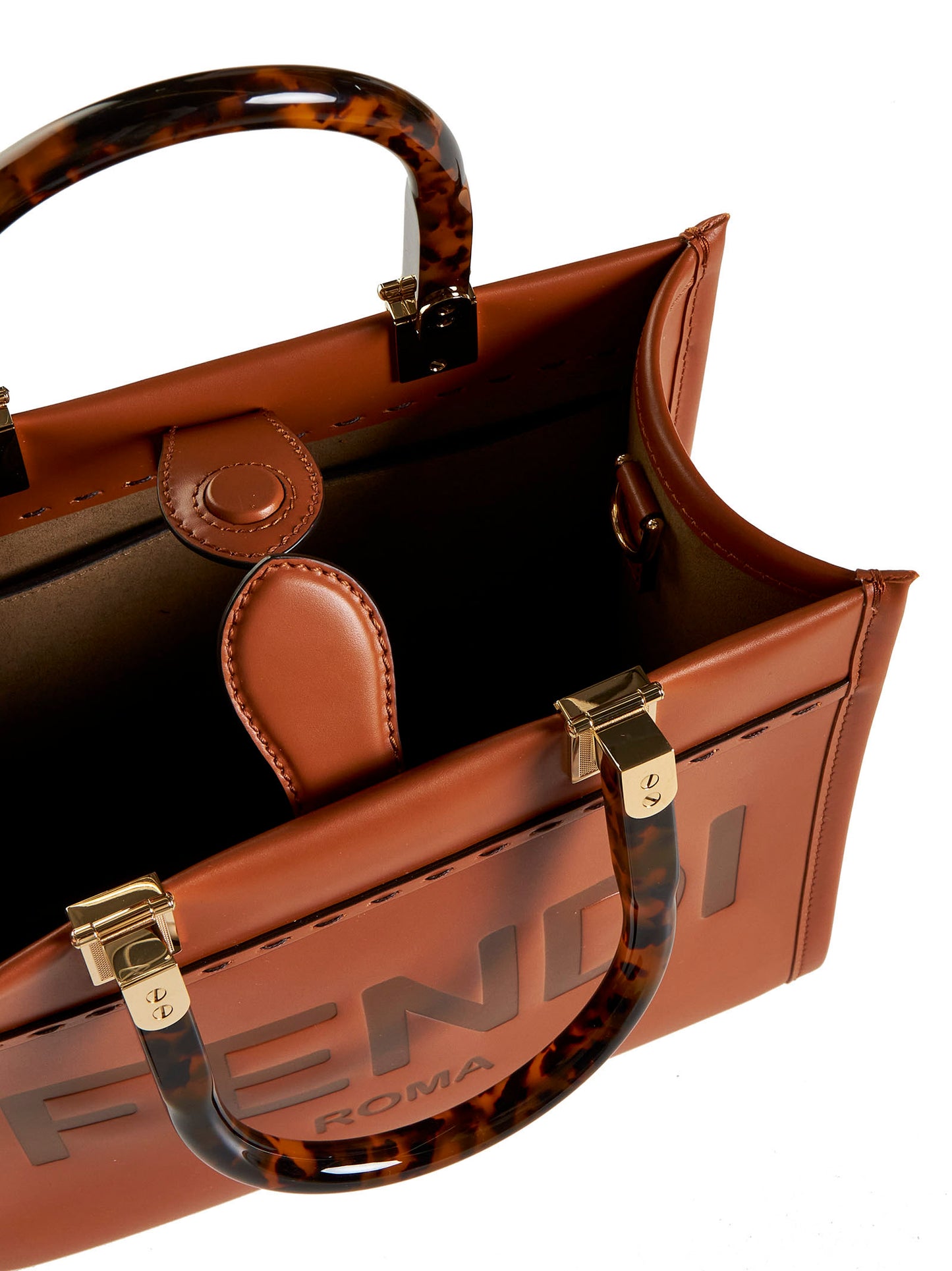 Fendi Sunshine Small Bag in Brown Calfskin Leather