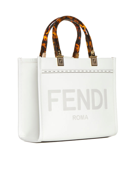 Shopper Fendi in pelle bianca
