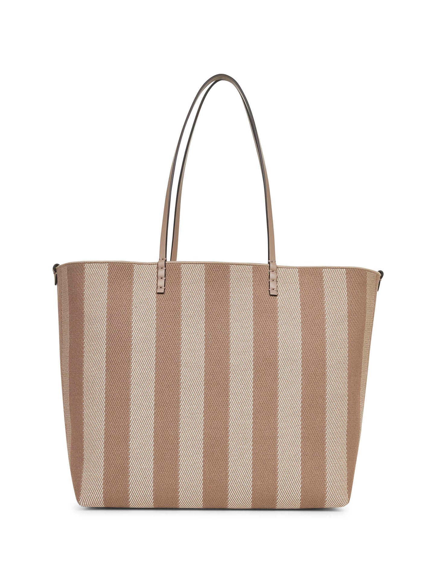 Reversible Pequin FF striped fabric shopper