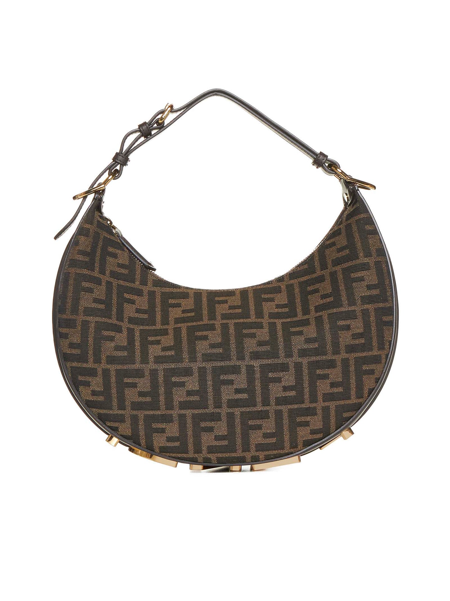 Borsa in tessuto jacquard FF marrone