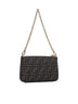 Pouch Baguette Pouch con catena in tessuto FF jacquard marrone