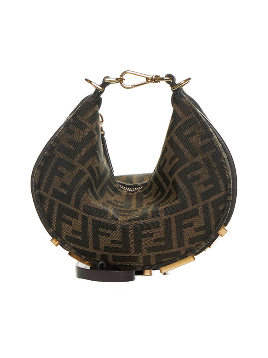 Fendigraphy Mini Bag in Brown FF Jacquard Fabric