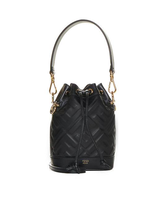 Mon Tresor Mini Bag in Black Leather with FF Motif