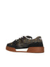 Fendi Match Low-Top in Canvas with Black Suede
