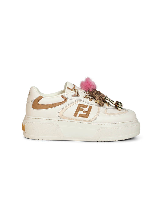 White Fendi Match platform sneakers