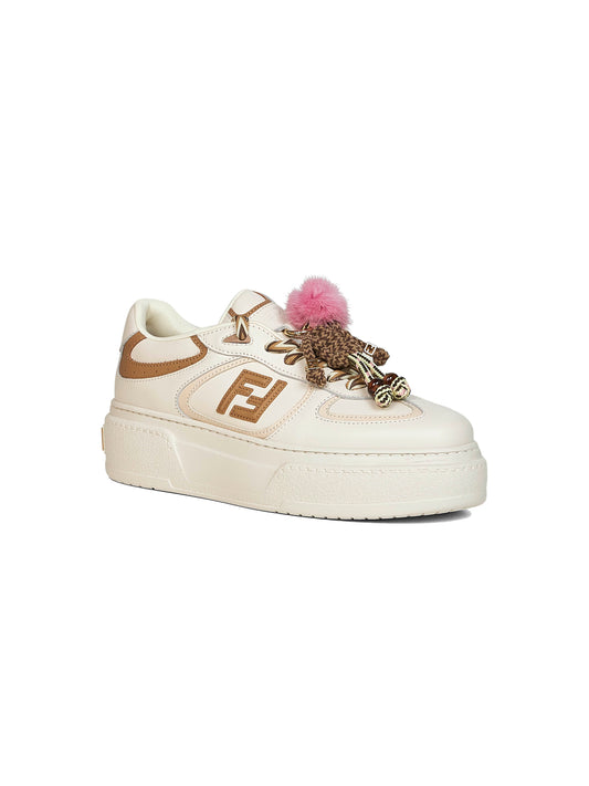 White Fendi Match platform sneakers