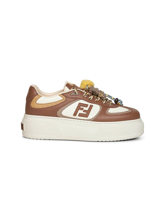 Brown Fendi Match platform sneakers