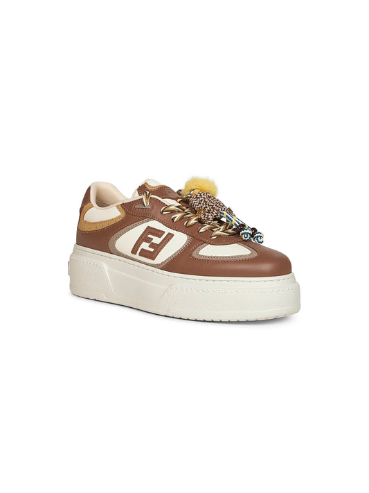 Brown Fendi Match platform sneakers